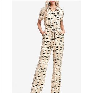 Emory Park Polka Dot Short Sleeve Jumpsuit